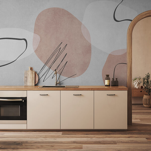 A white and pink background with black lines and circles