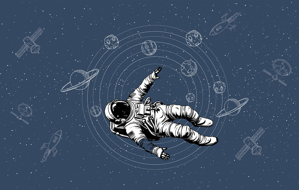 Un astronaute flottant dans l'espace Un astronaute flottant dans l'espace