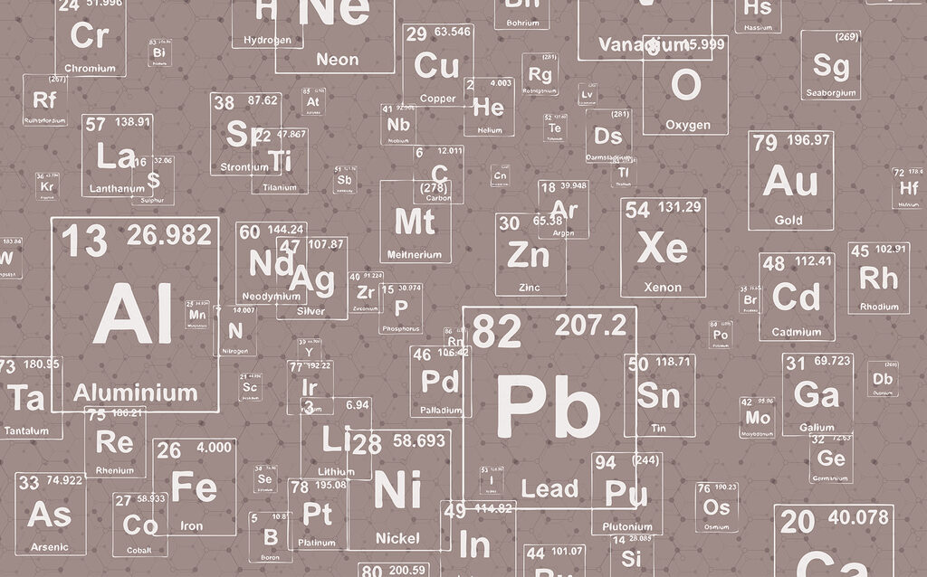 A pattern of periodic table elements