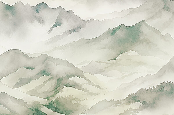 Une aquarelle de montagnes Une aquarelle de montagnes