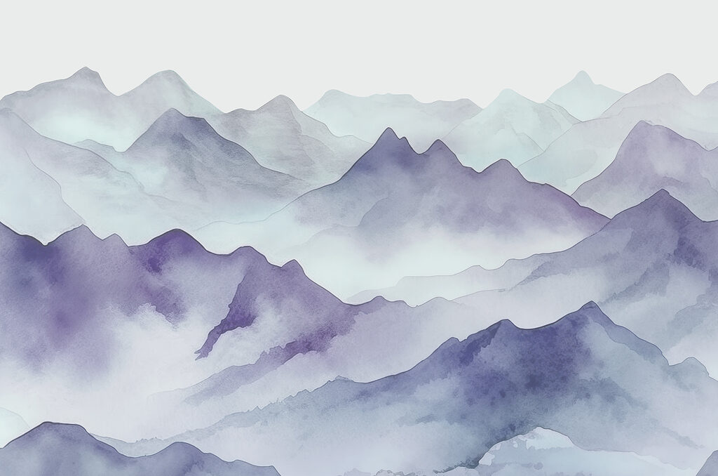 Une aquarelle de montagnes et de brouillard Une aquarelle de montagnes et de brouillard
