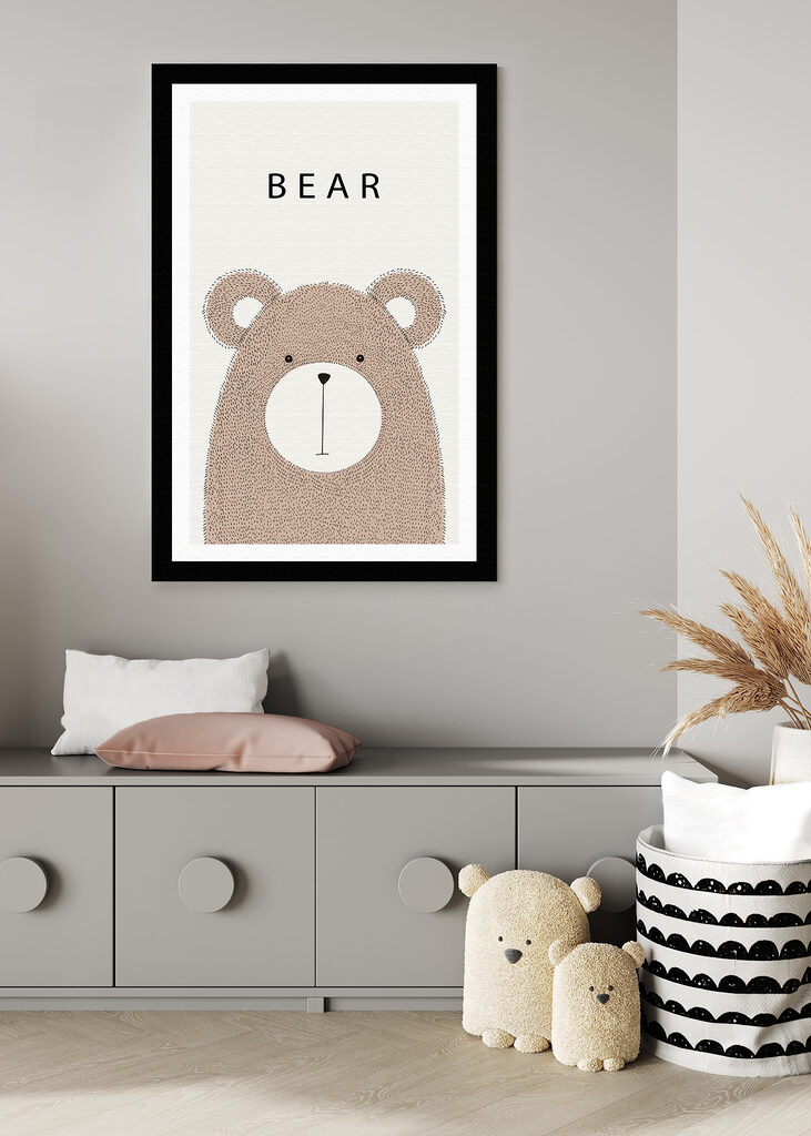 A bear with black text A bear with black text