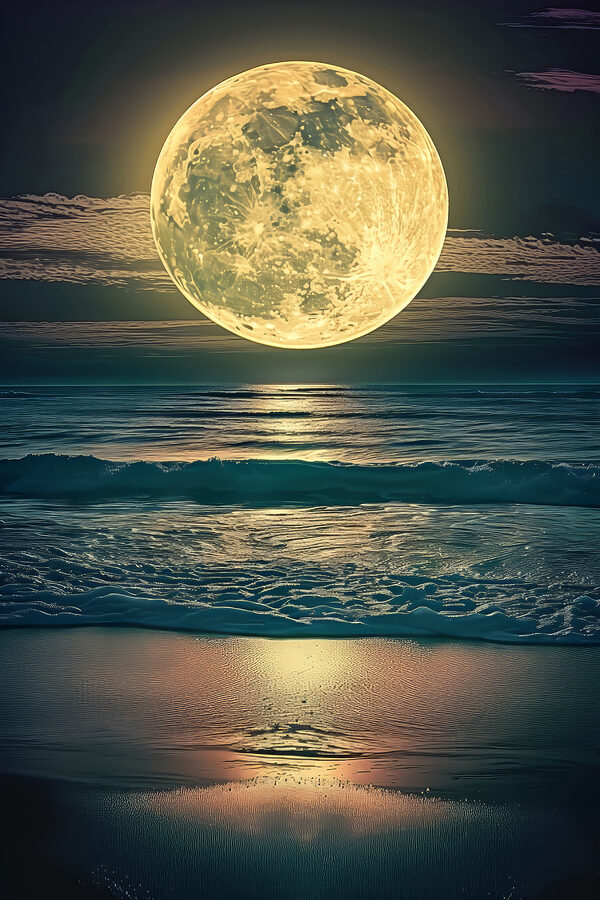 A moon over the ocean A moon over the ocean