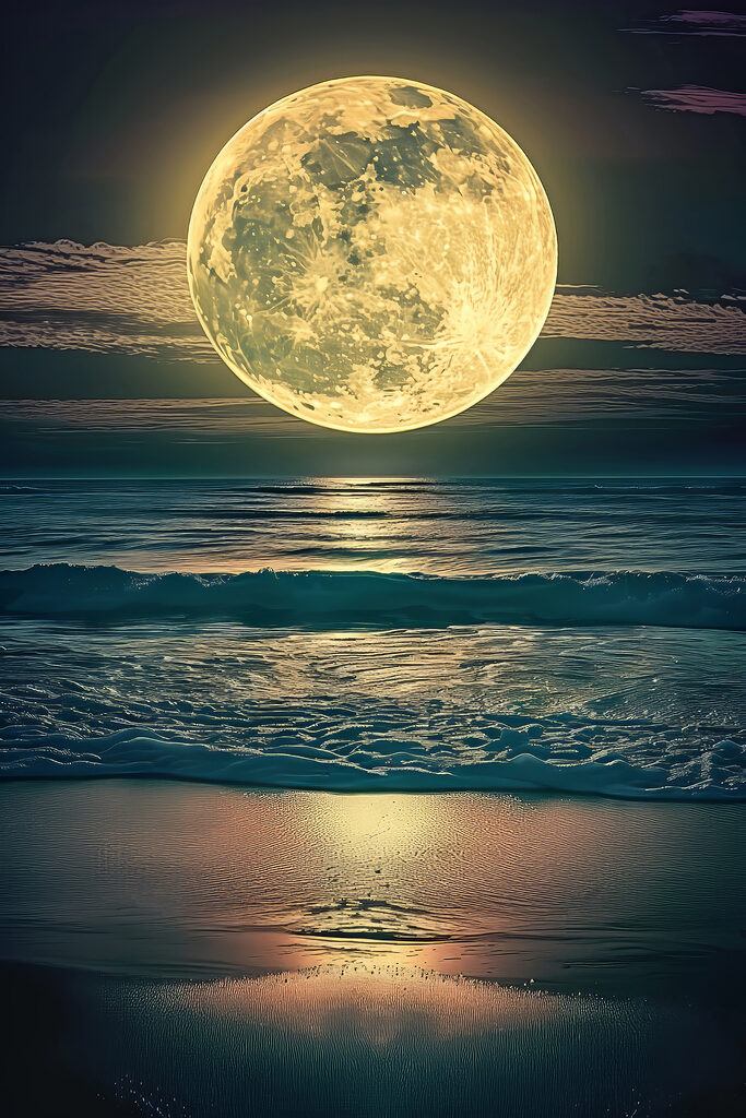 A moon over the ocean A moon over the ocean