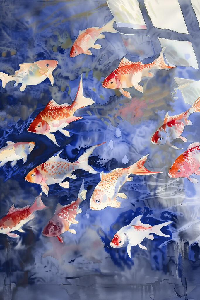 A group of fish swimming in water
