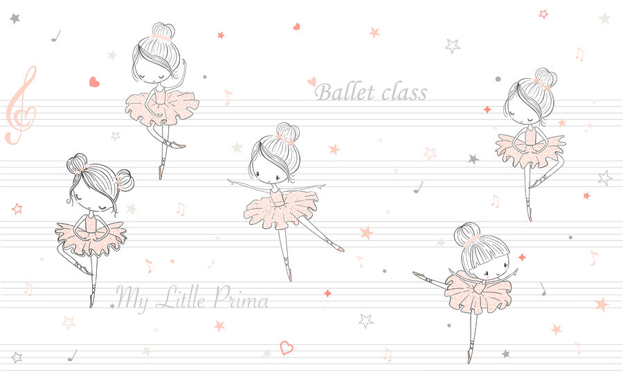 Un groupe de filles de dessins animés dansant sur une note de musique