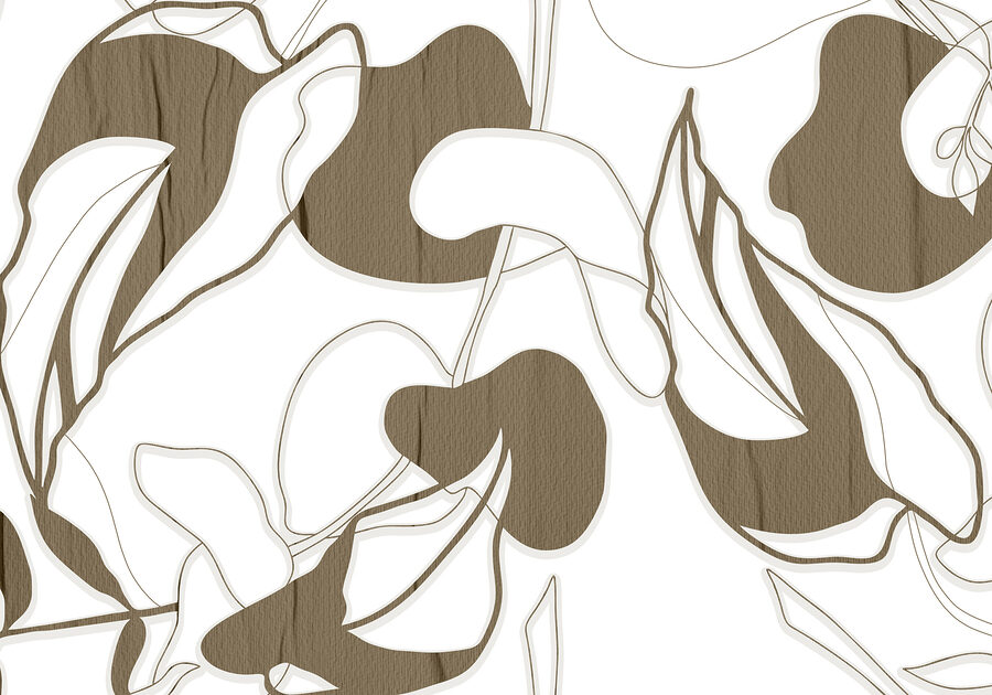 Un motif floral blanc et brun Un motif floral blanc et brun