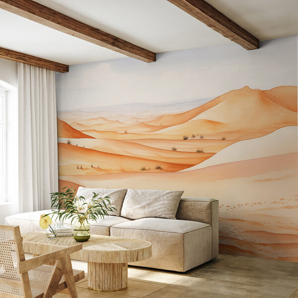 Un paysage désertique avec des dunes de sable Un paysage désertique avec des dunes de sable