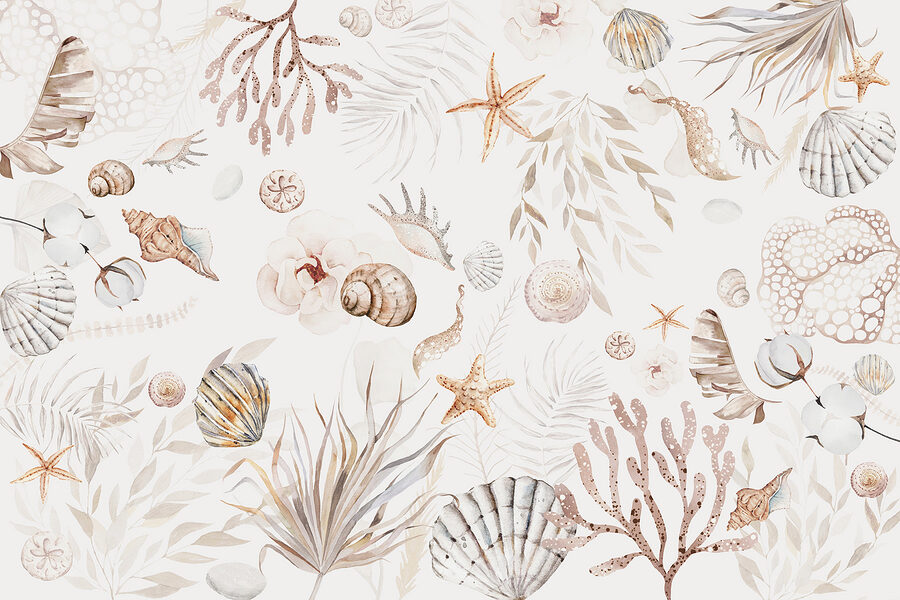 Un motif aquarelle de la vie marine