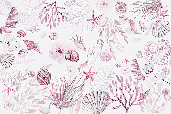 Un motif aquarelle de la vie marine Un motif aquarelle de la vie marine