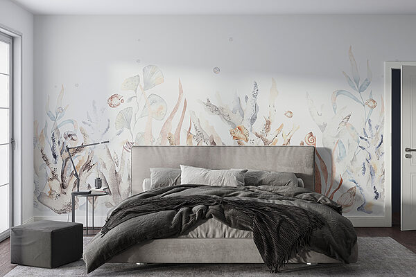 Une aquarelle d'algues et de coquillages Une aquarelle d'algues et de coquillages