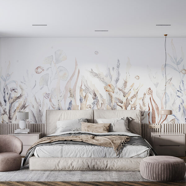 Une aquarelle d'algues et de coquillages Une aquarelle d'algues et de coquillages