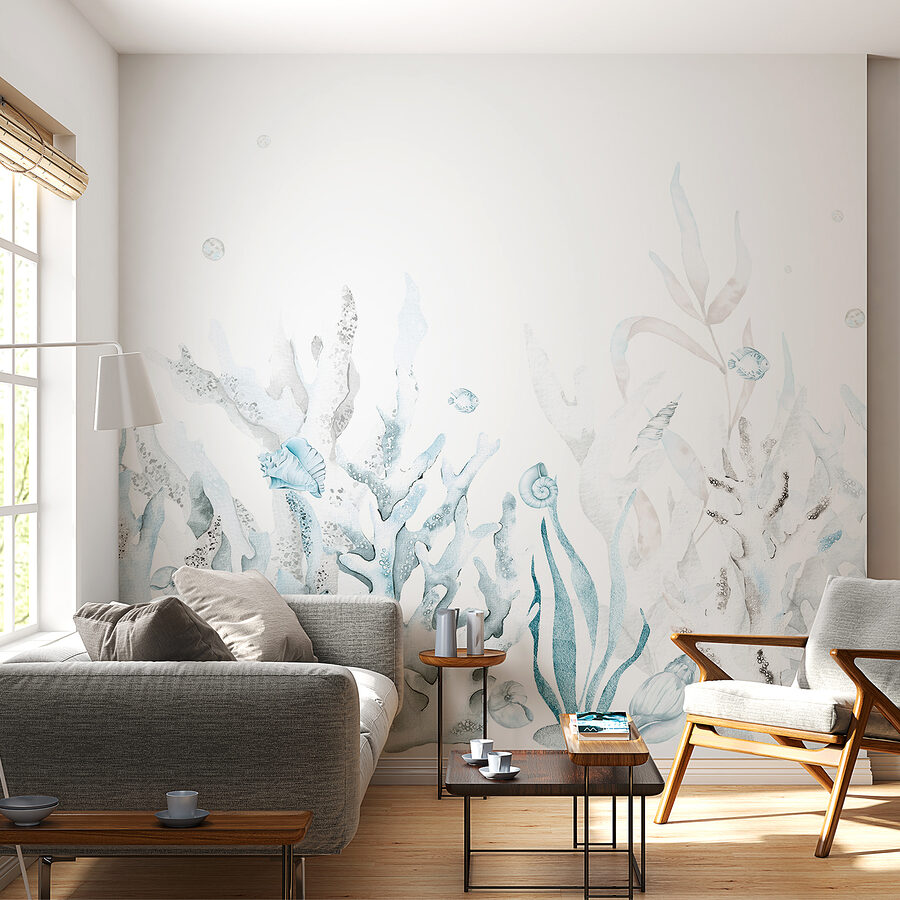 Une aquarelle d'algues et de coquillages Une aquarelle d'algues et de coquillages