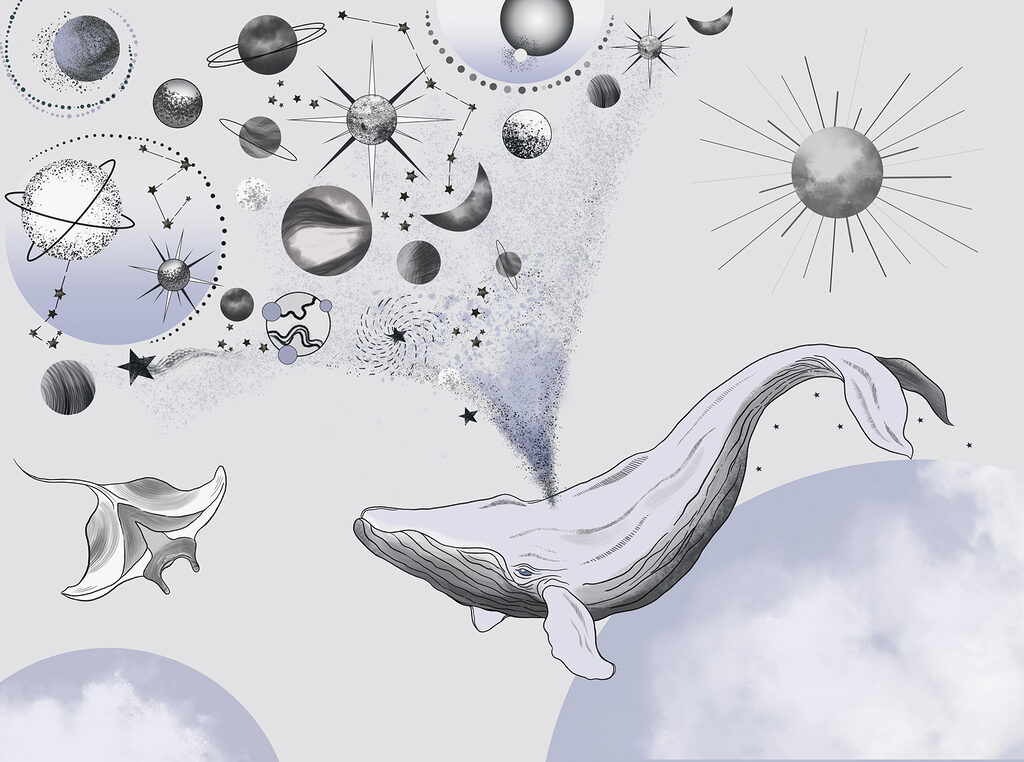 Une baleine et des planètes Une baleine et des planètes
