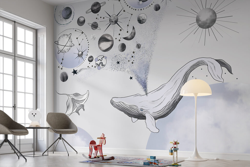 A whale and planets A whale and planets