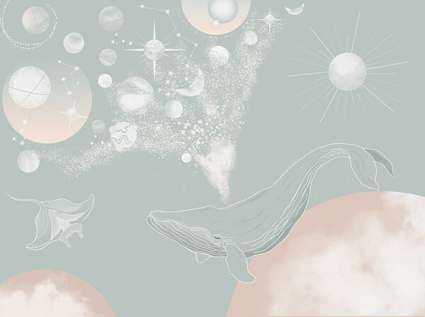 Une baleine avec un nuage de fumée Une baleine avec un nuage de fumée