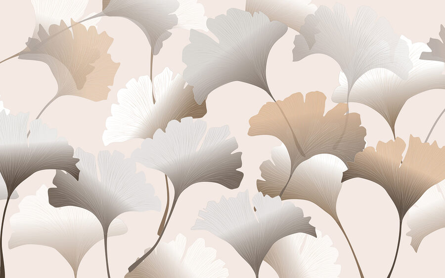 Gros plan sur un motif de feuilles