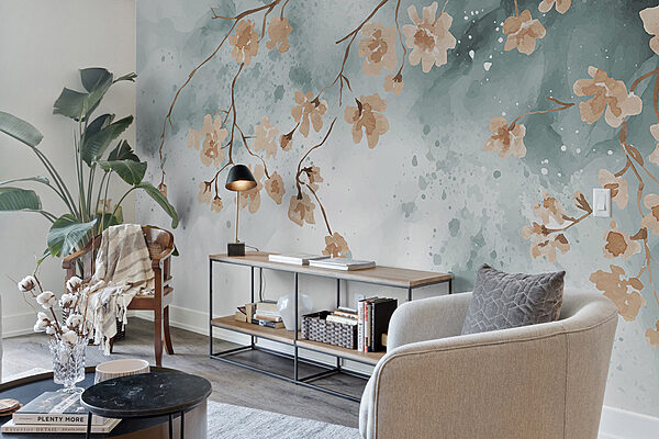 Peinture de fleurs sur une branche Peinture de fleurs sur une branche
