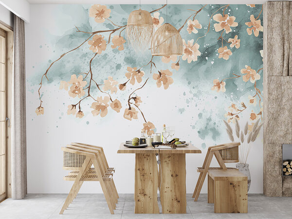 Peinture de fleurs sur une branche Peinture de fleurs sur une branche