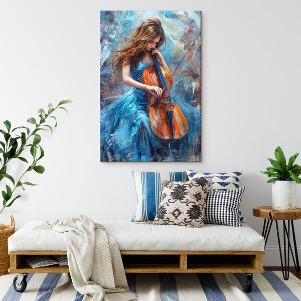A woman playing a cello A woman playing a cello