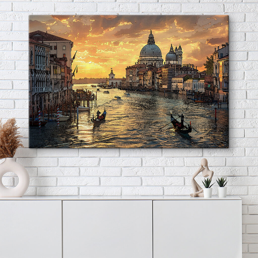 A water with boats and buildings in the background A water with boats and buildings in the background