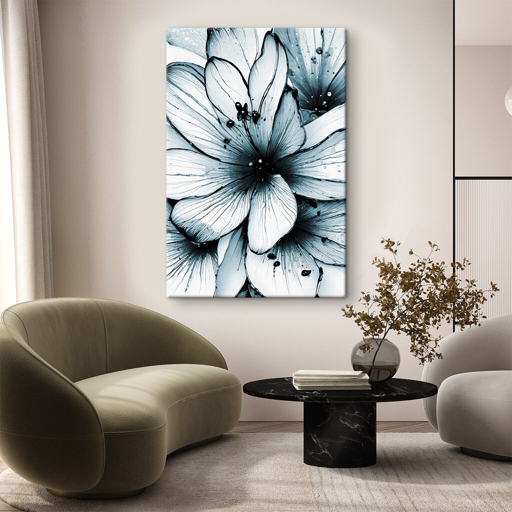 Delicate blue floral abstraction