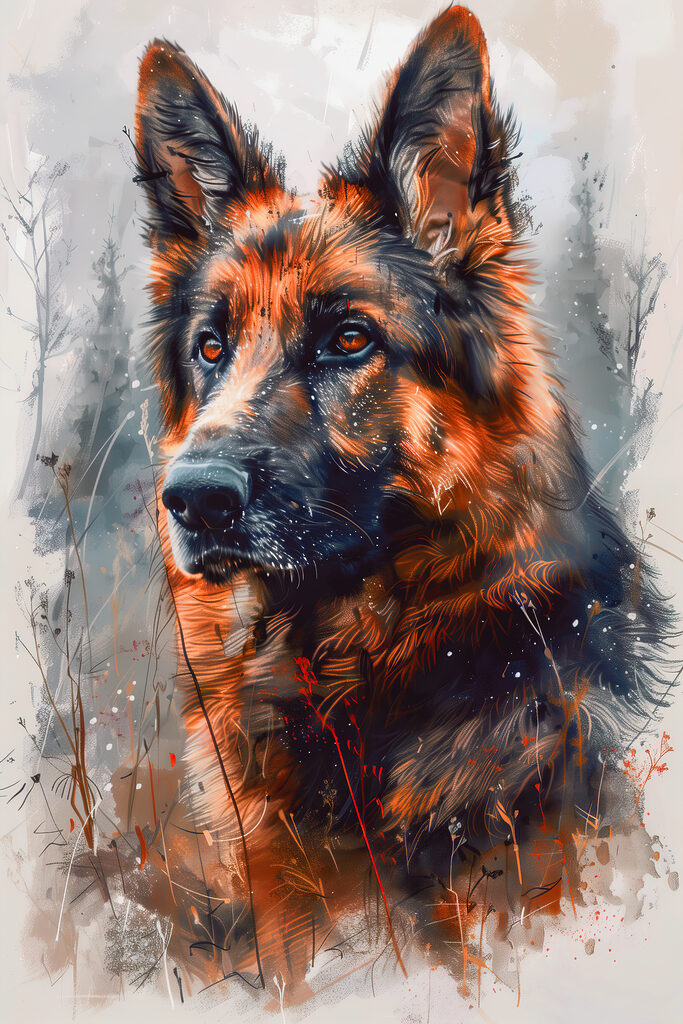 A painting of a dog A painting of a dog