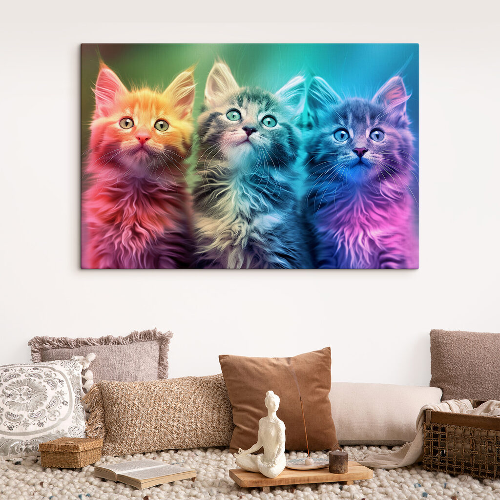 A group of kittens looking up A group of kittens looking up