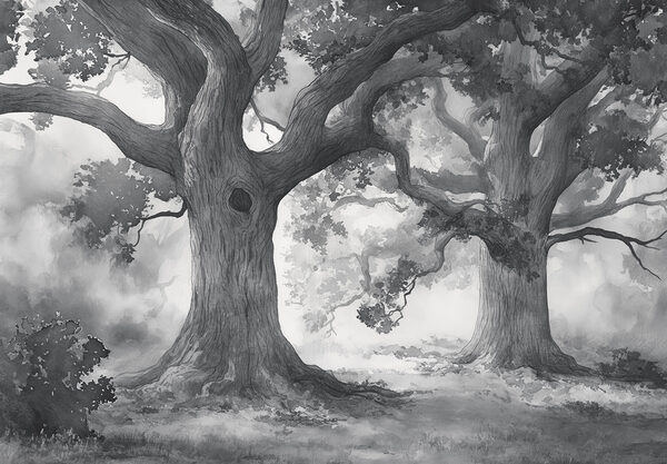 Un groupe d'arbres avec de nombreuses branches Un groupe d'arbres avec de nombreuses branches