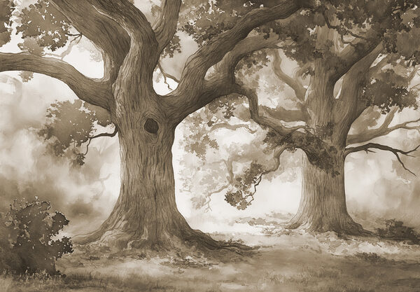 Un groupe d'arbres avec un trou dans le tronc Un groupe d'arbres avec un trou dans le tronc