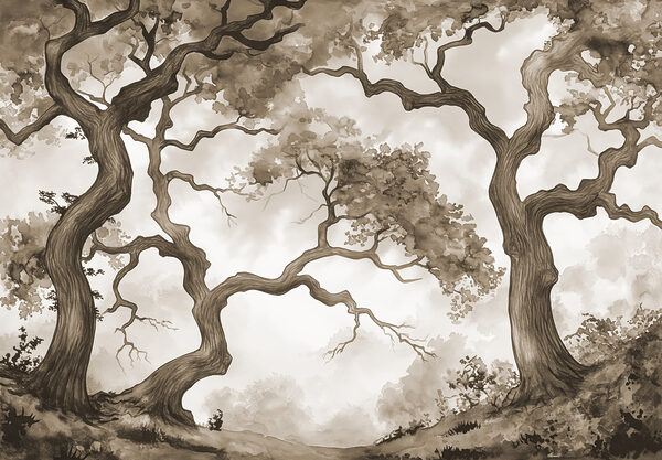 Un groupe d'arbres avec des branches Un groupe d'arbres avec des branches