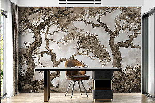 Un groupe d'arbres avec des branches Un groupe d'arbres avec des branches