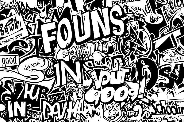 Une image de mots en noir et blanc Une image de mots en noir et blanc