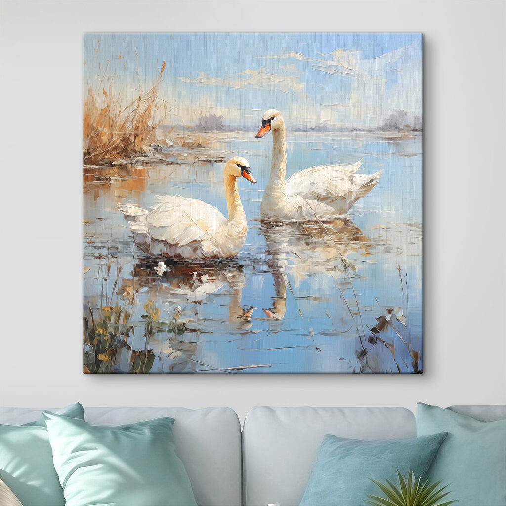 Two swans in a lake Two swans in a lake
