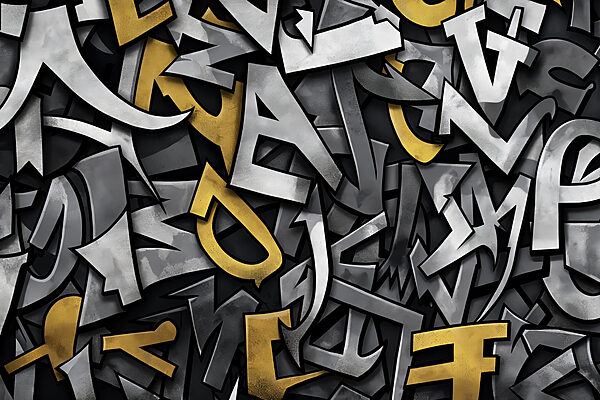 Gros plan sur un motif de lettres Gros plan sur un motif de lettres