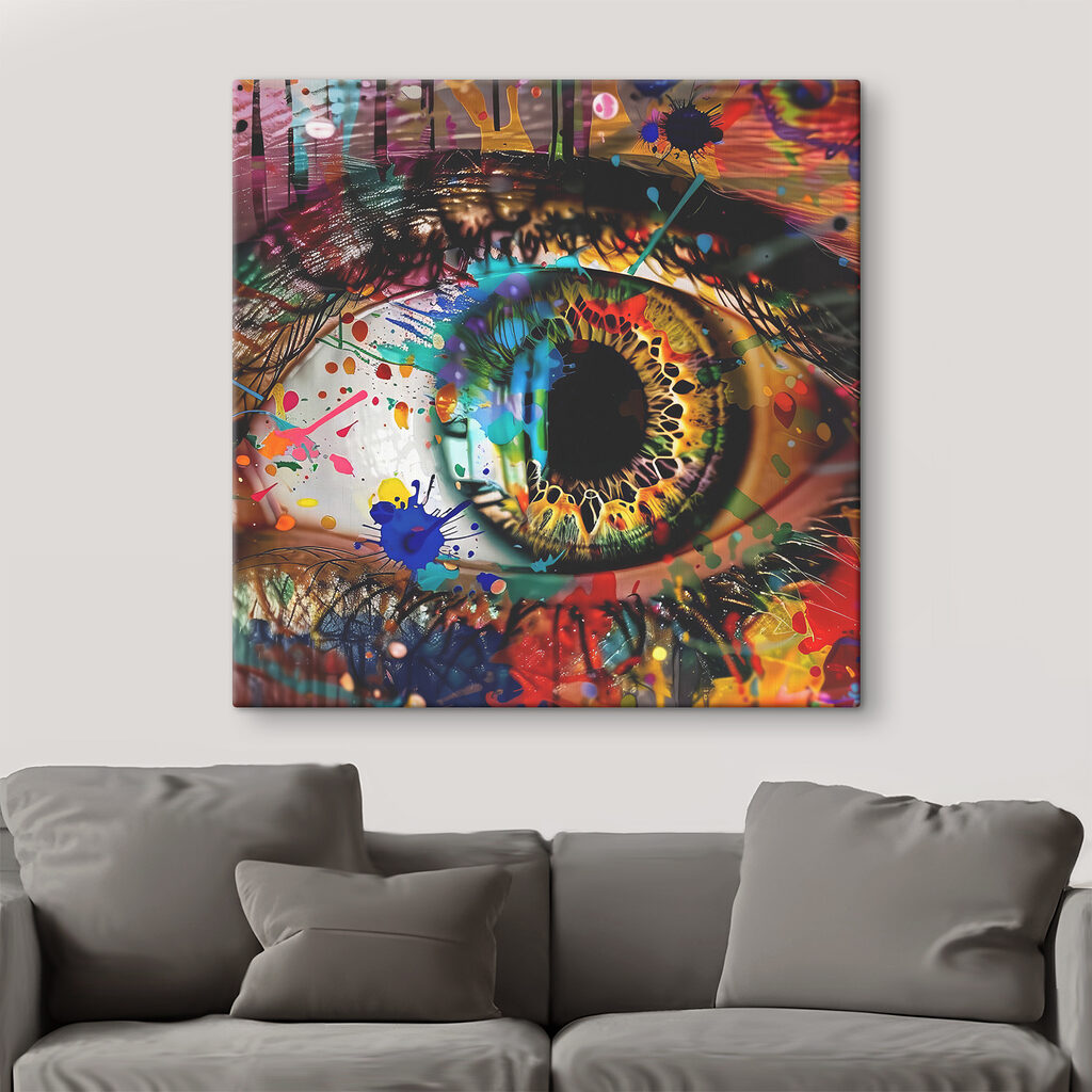 Colorful eye with artistic splashes Colorful eye with artistic splashes