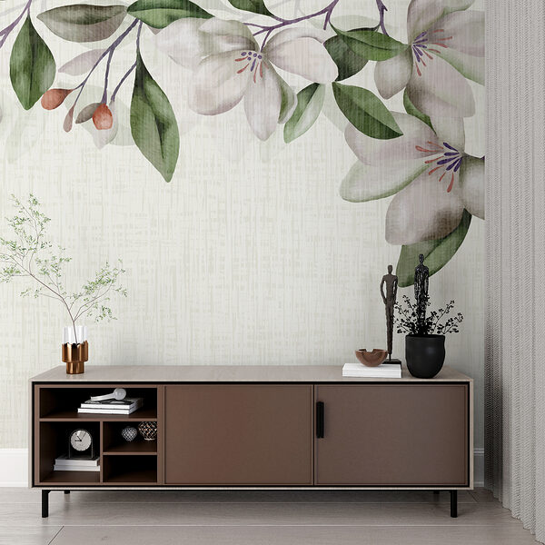 Fleurs blanches et feuilles vertes Fleurs blanches et feuilles vertes