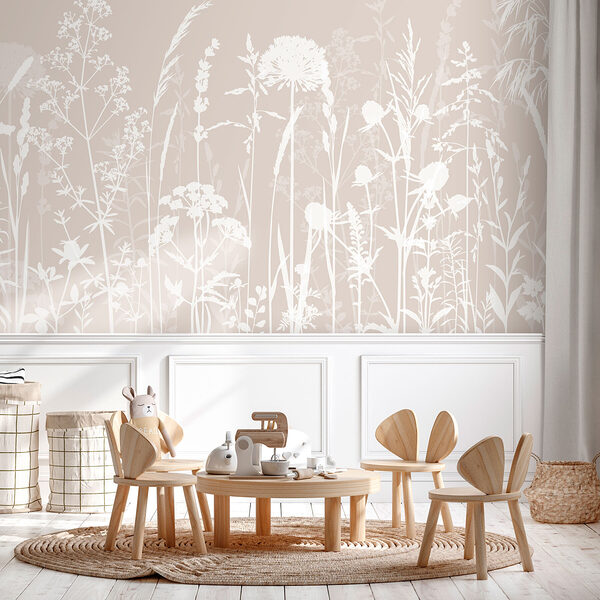 Une silhouette blanche de fleurs Une silhouette blanche de fleurs