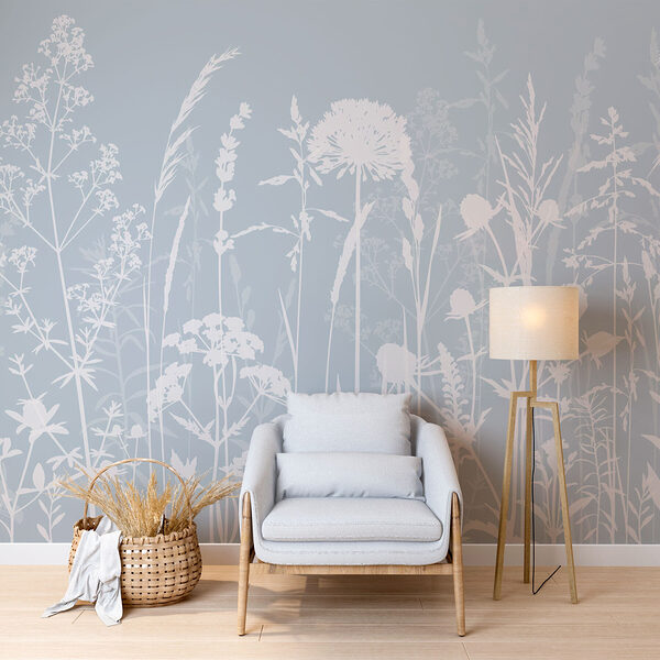 Une silhouette blanche de fleurs Une silhouette blanche de fleurs