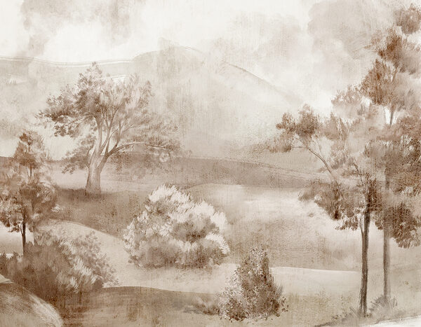Un paysage avec des arbres et des buissons Un paysage avec des arbres et des buissons