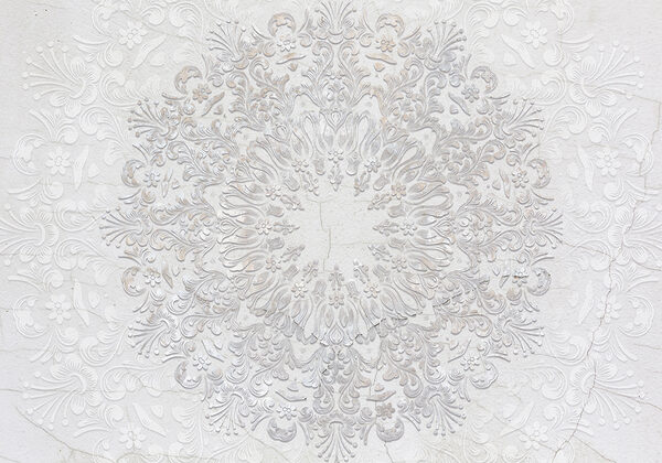 Un motif circulaire blanc et gris Un motif circulaire blanc et gris