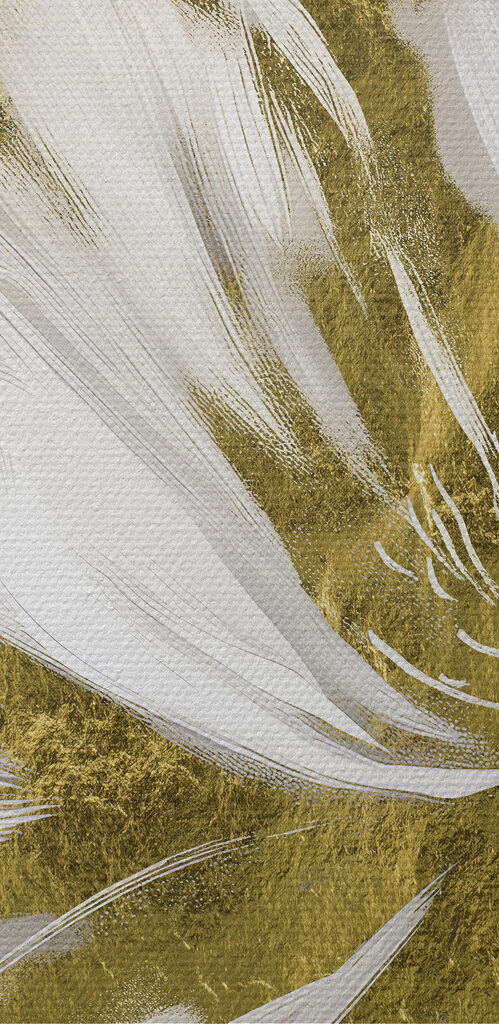 Elegant white petal with metallic accents