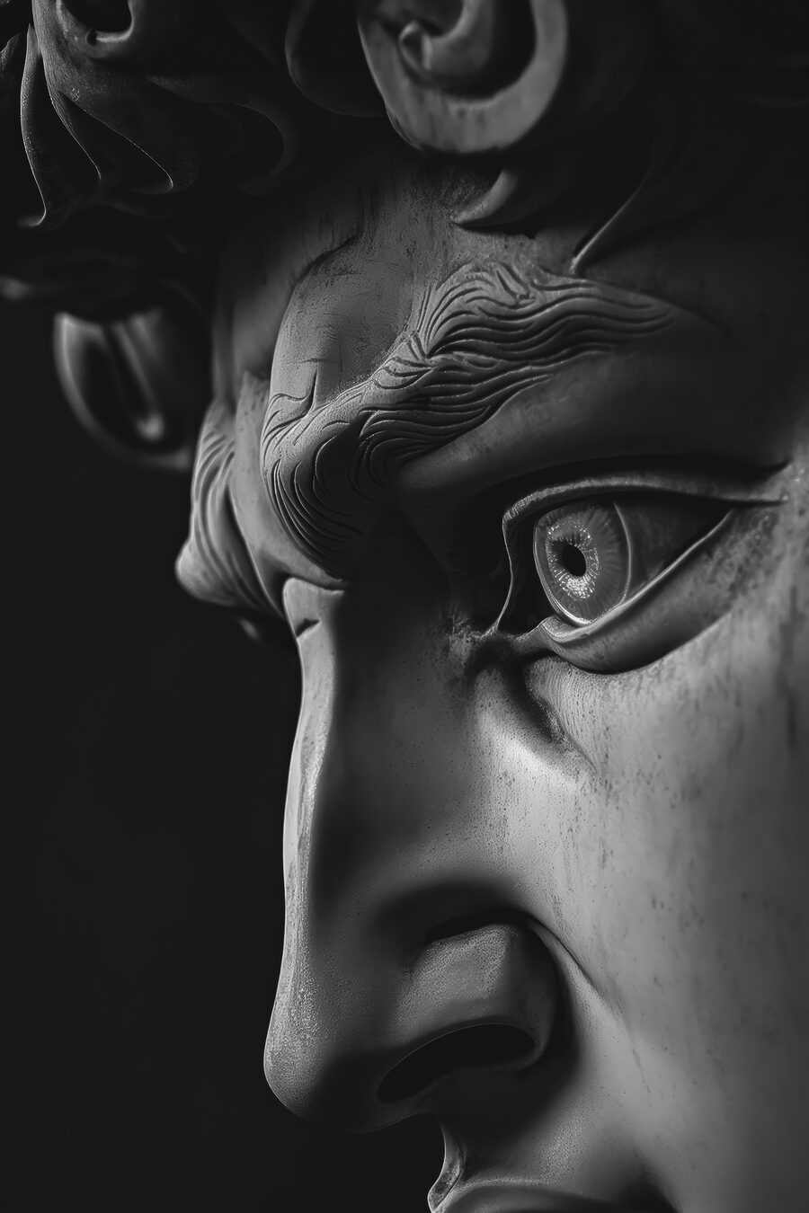 Statue d&#8217un visage d&#8217homme