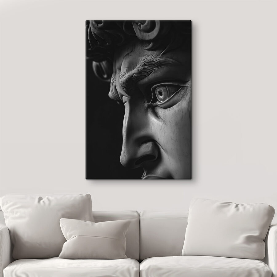 Statue d&#8217un visage d&#8217homme