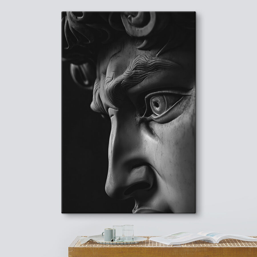 Statue d&#8217un visage d&#8217homme