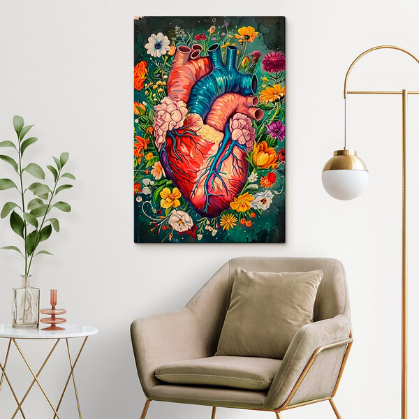Un cœur coloré avec des fleurs Un cœur coloré avec des fleurs