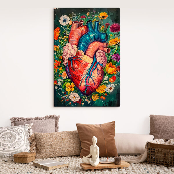 Un cœur coloré avec des fleurs Un cœur coloré avec des fleurs
