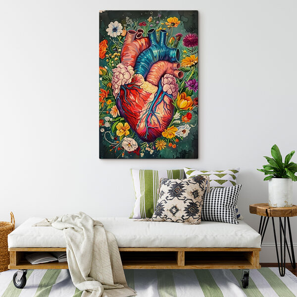 Un cœur coloré avec des fleurs Un cœur coloré avec des fleurs