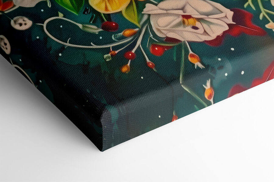 Un cœur coloré avec des fleurs