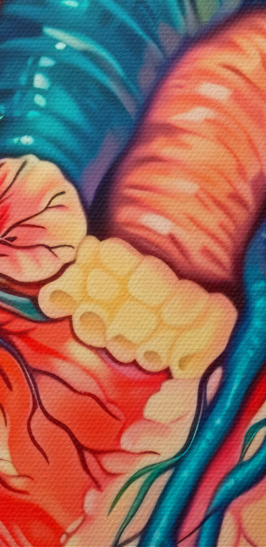 Un cœur coloré avec des fleurs